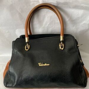 Valentina Black Pebbled Satchel Bag